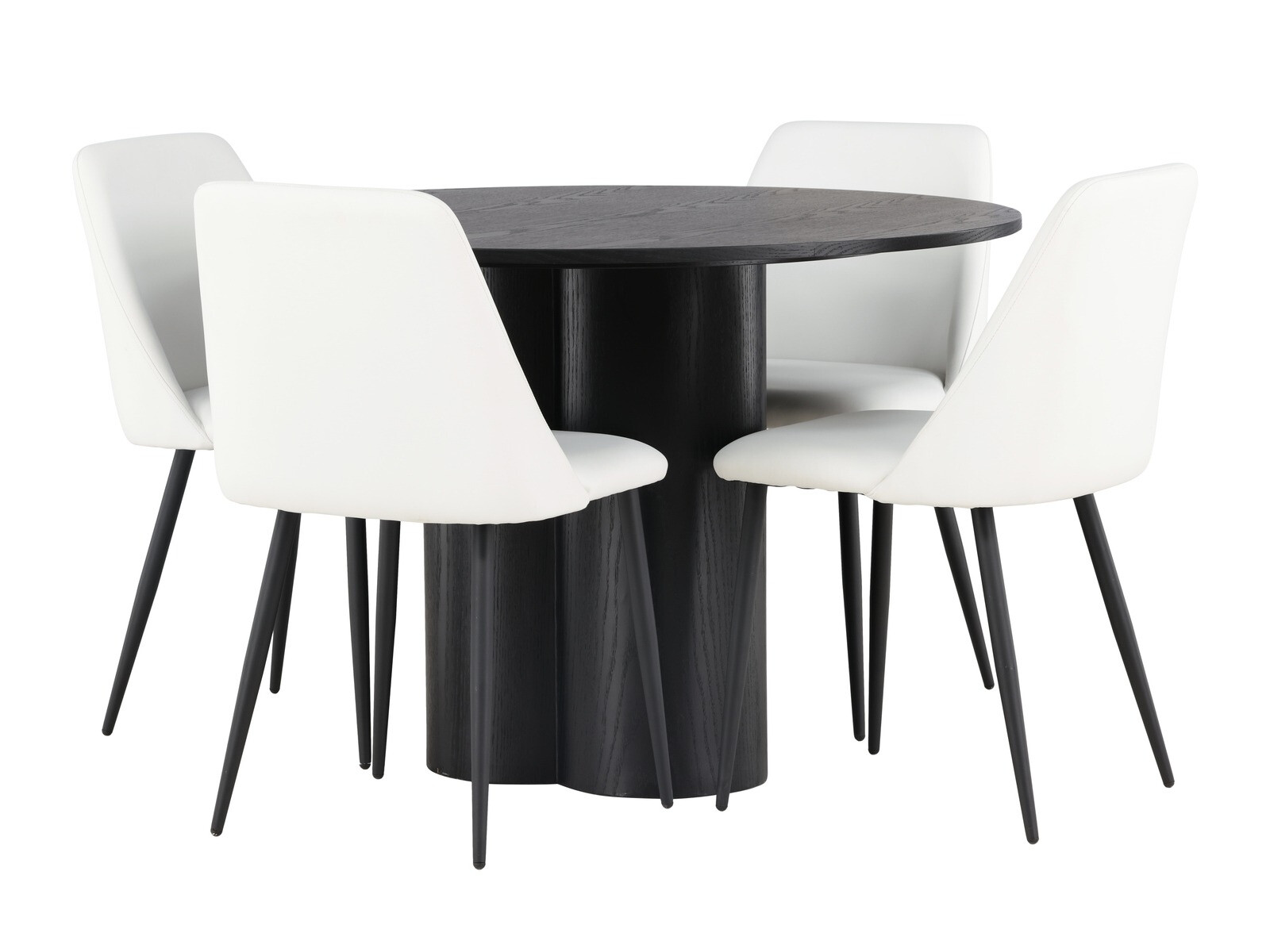 Conjunto de comedor Dallas 4359 (Blanco + Negro)