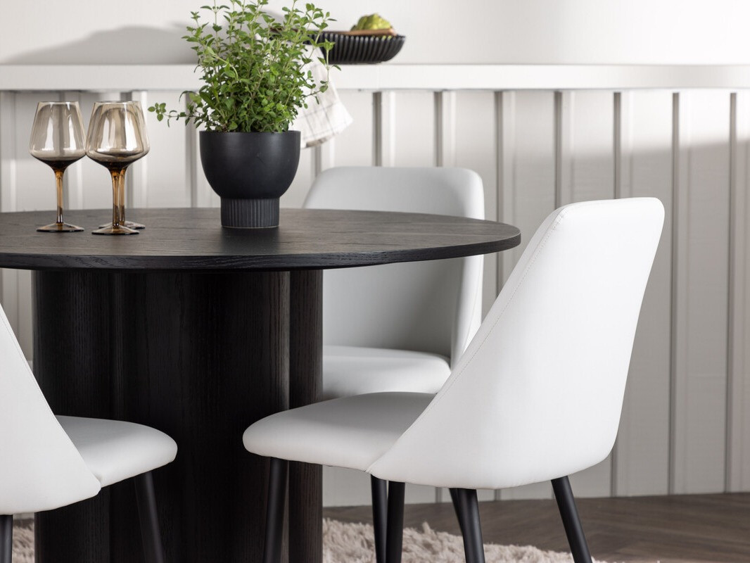 Conjunto de mesas y sillas para comedor Dallas 4359 (Blanco + Negro)