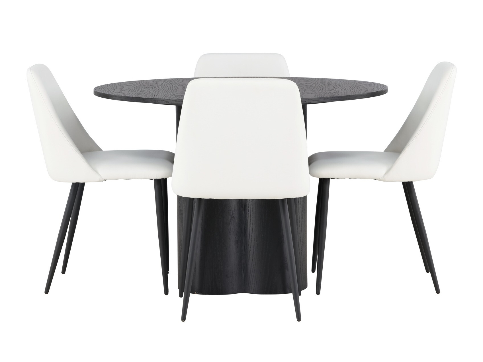 Conjunto de mesas y sillas para comedor Dallas 4359 (Blanco + Negro)