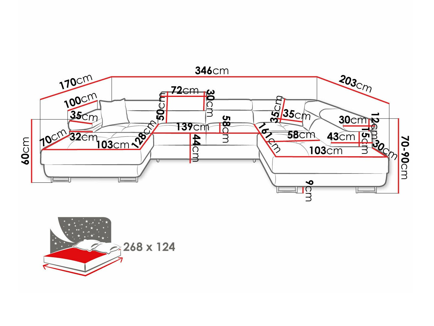Sofá rinconero Comfivo Eliferu 103 (Poso 39)