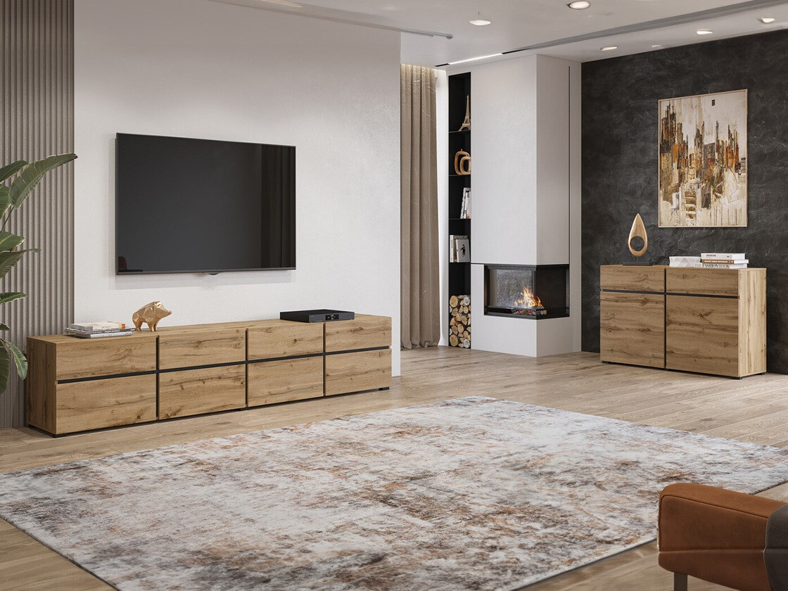 Conjunto de salón Alfere 107 (Roble wotan)