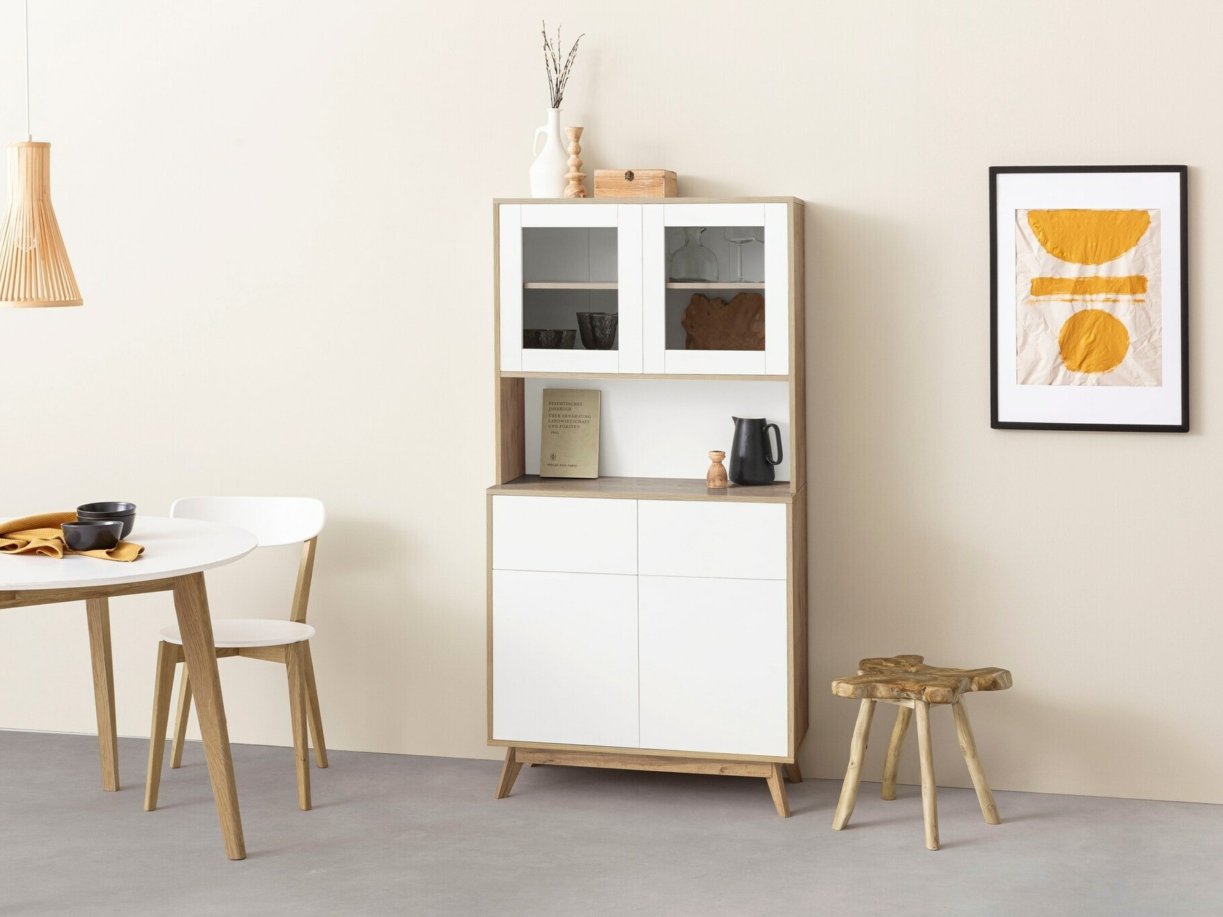 Estantería Denton 890 (Blanco + Roble)