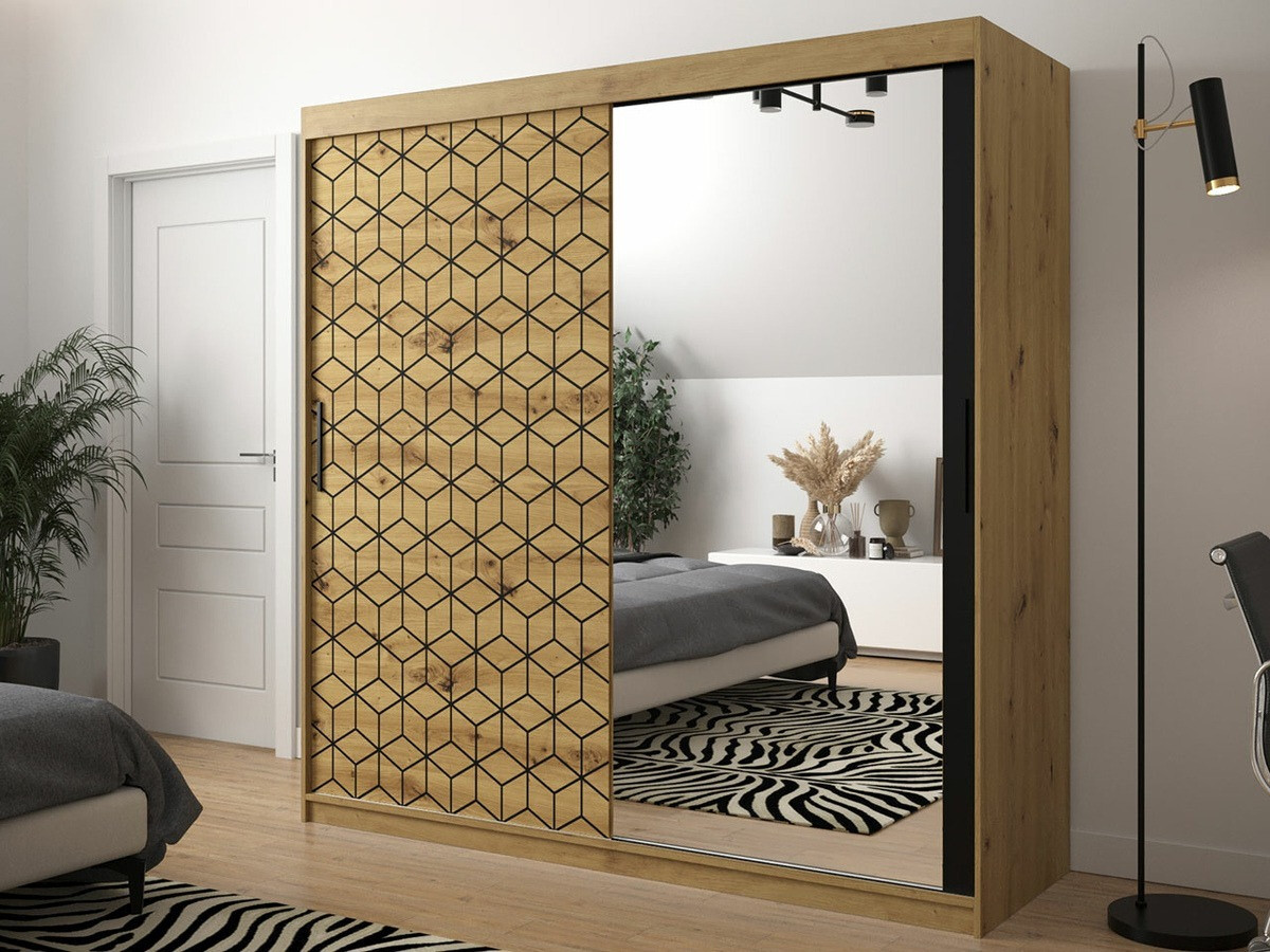 Armario Hartford 290 (Roble Artisan + Negro)