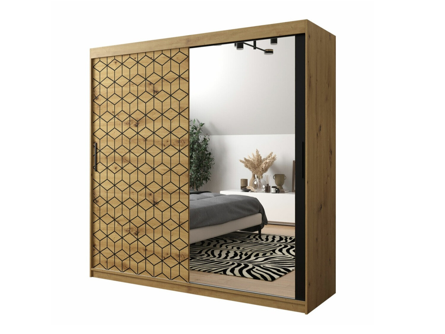 Armario Hartford 290 (Roble Artisan + Negro)