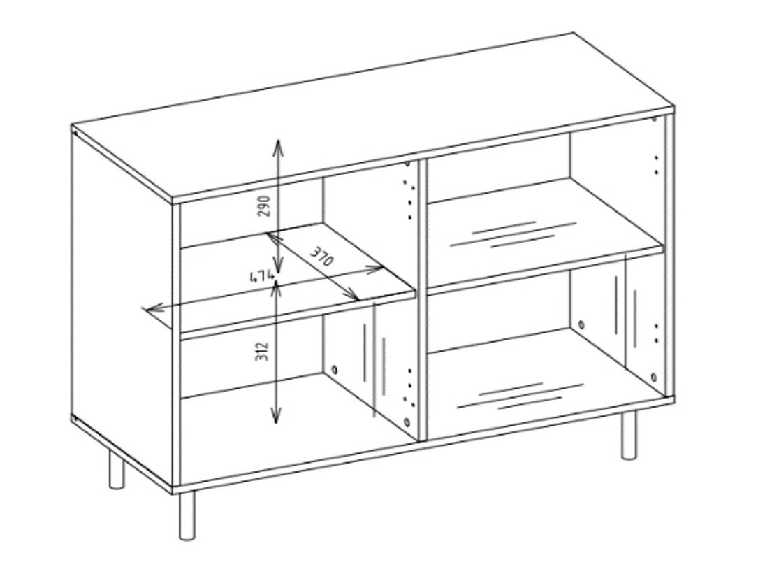 Aparador Romseru 100 (Azul + Roble Artisan)