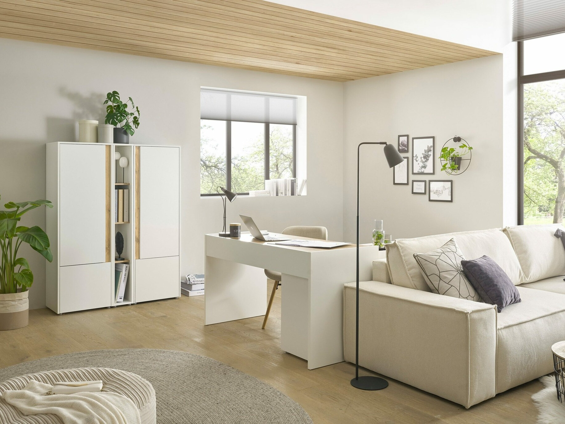 Estantería Elbsori 106 (Blanco + Roble wotan)