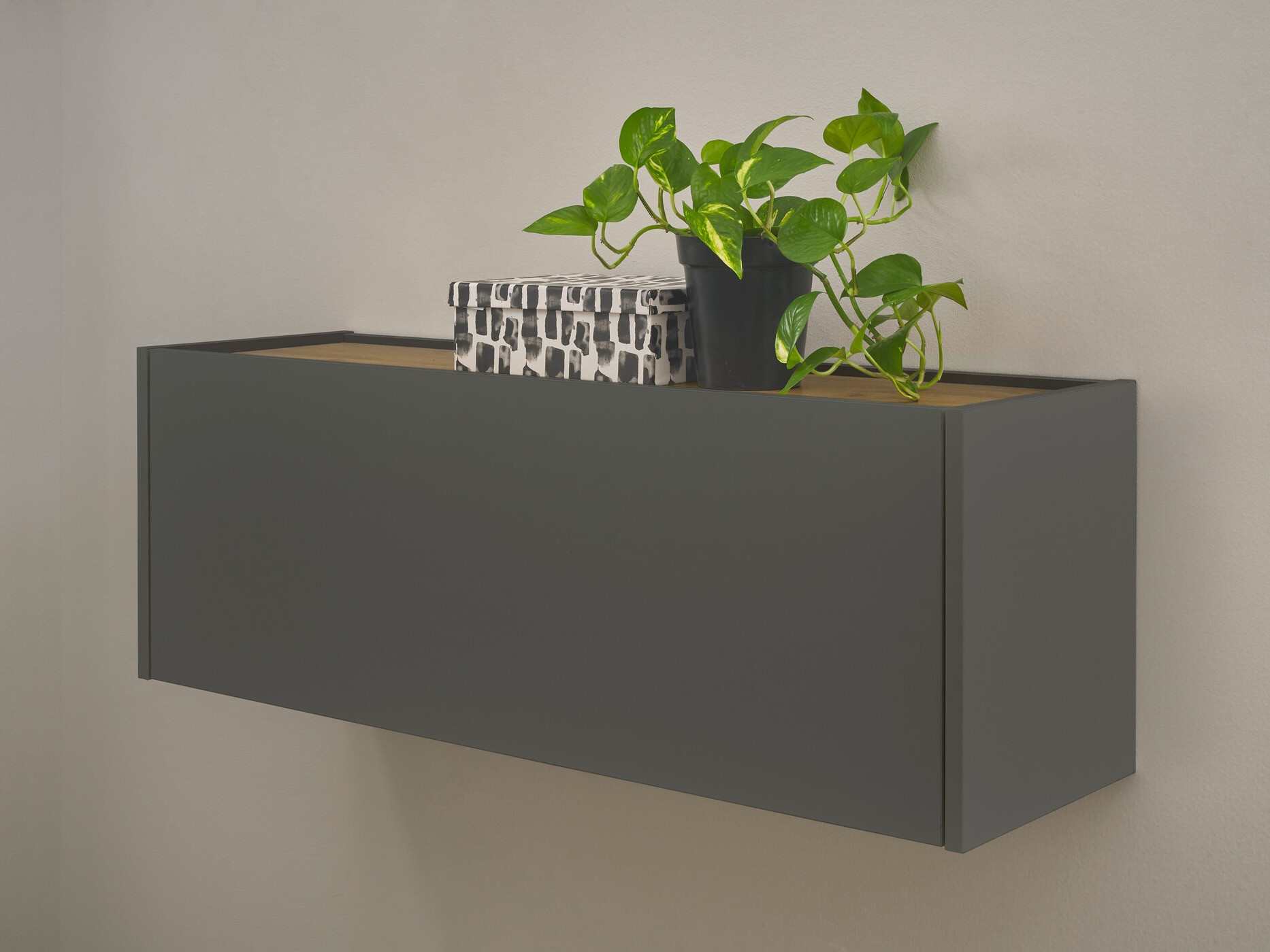 Armario de pared Elbsori 109 (Antracita + Roble wotan)