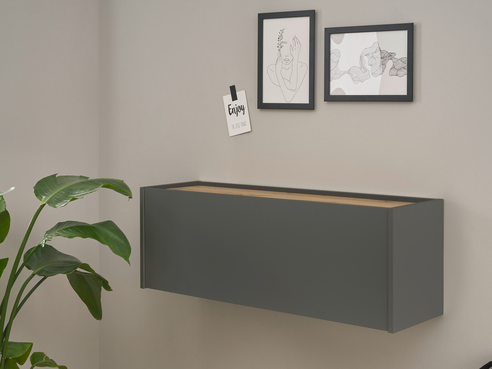 Mesa de oficina Elbsori 107 (Antracita + Roble wotan)