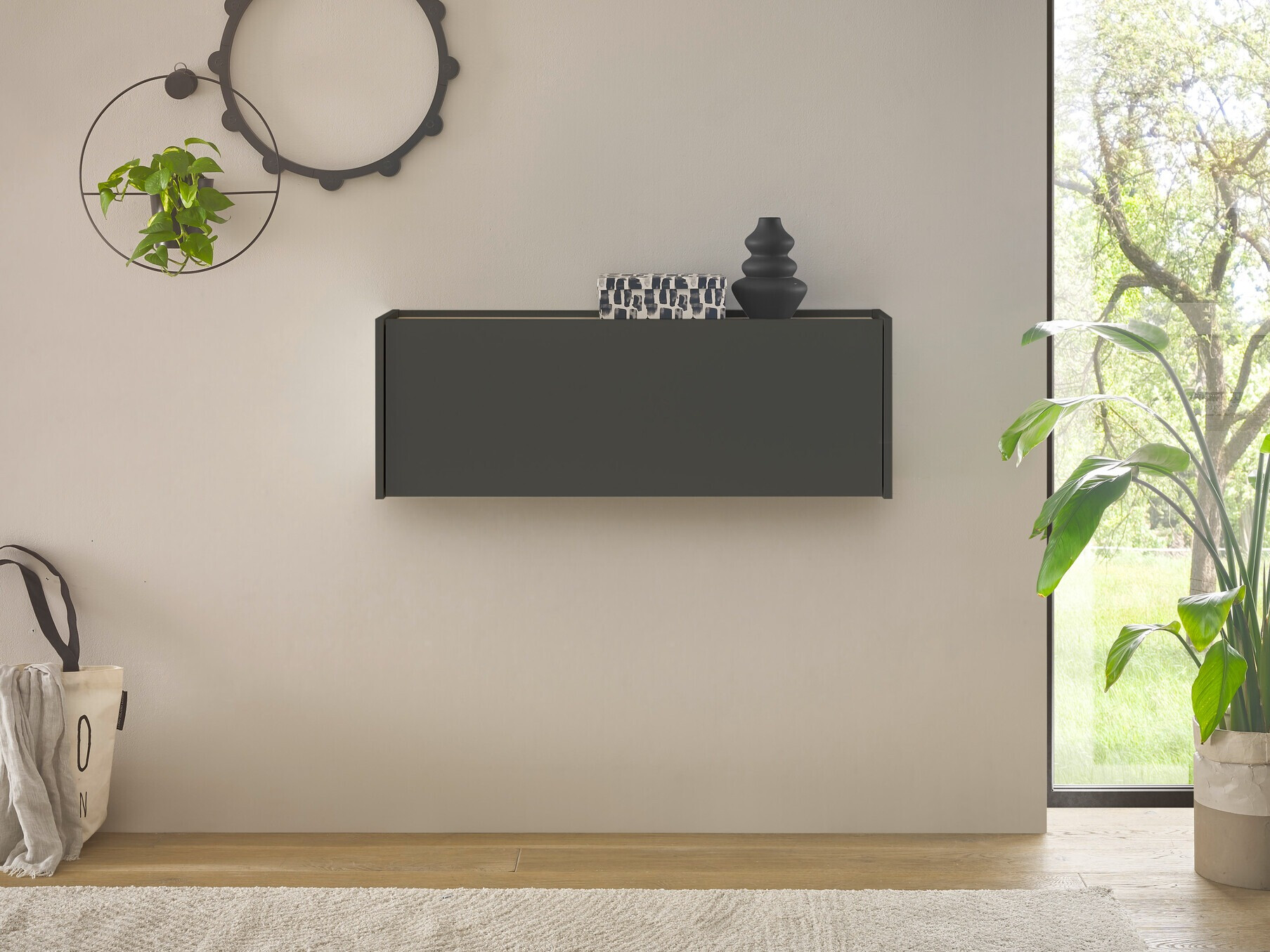 Mesa de oficina Elbsori 107 (Antracita + Roble wotan)