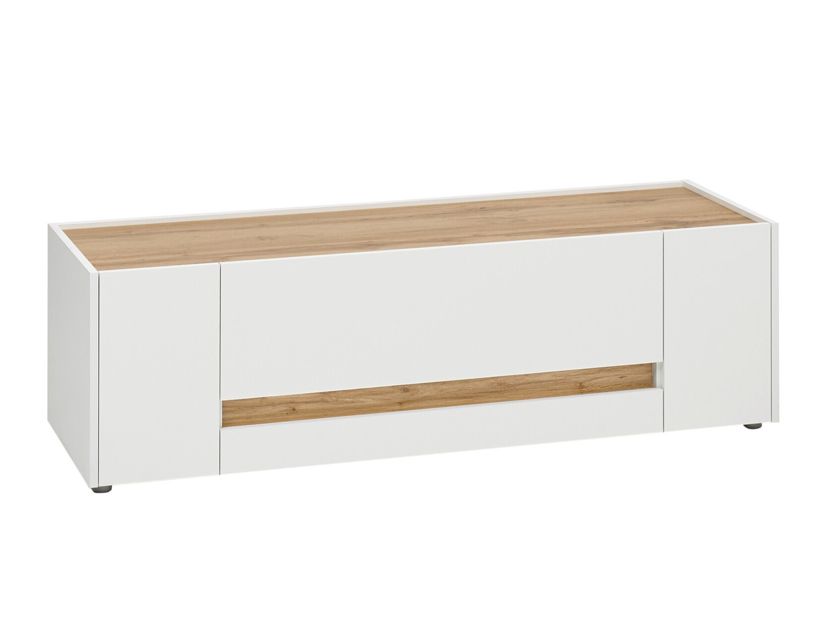 Mueble TV Elbsori 114 (Blanco + Roble wotan)
