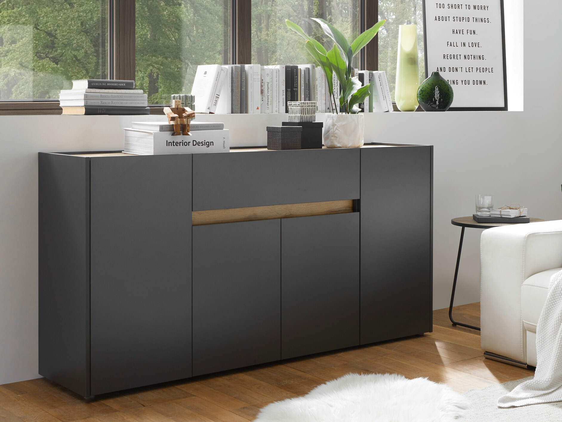 Cómoda Elbsori 117 (Antracita + Roble wotan)