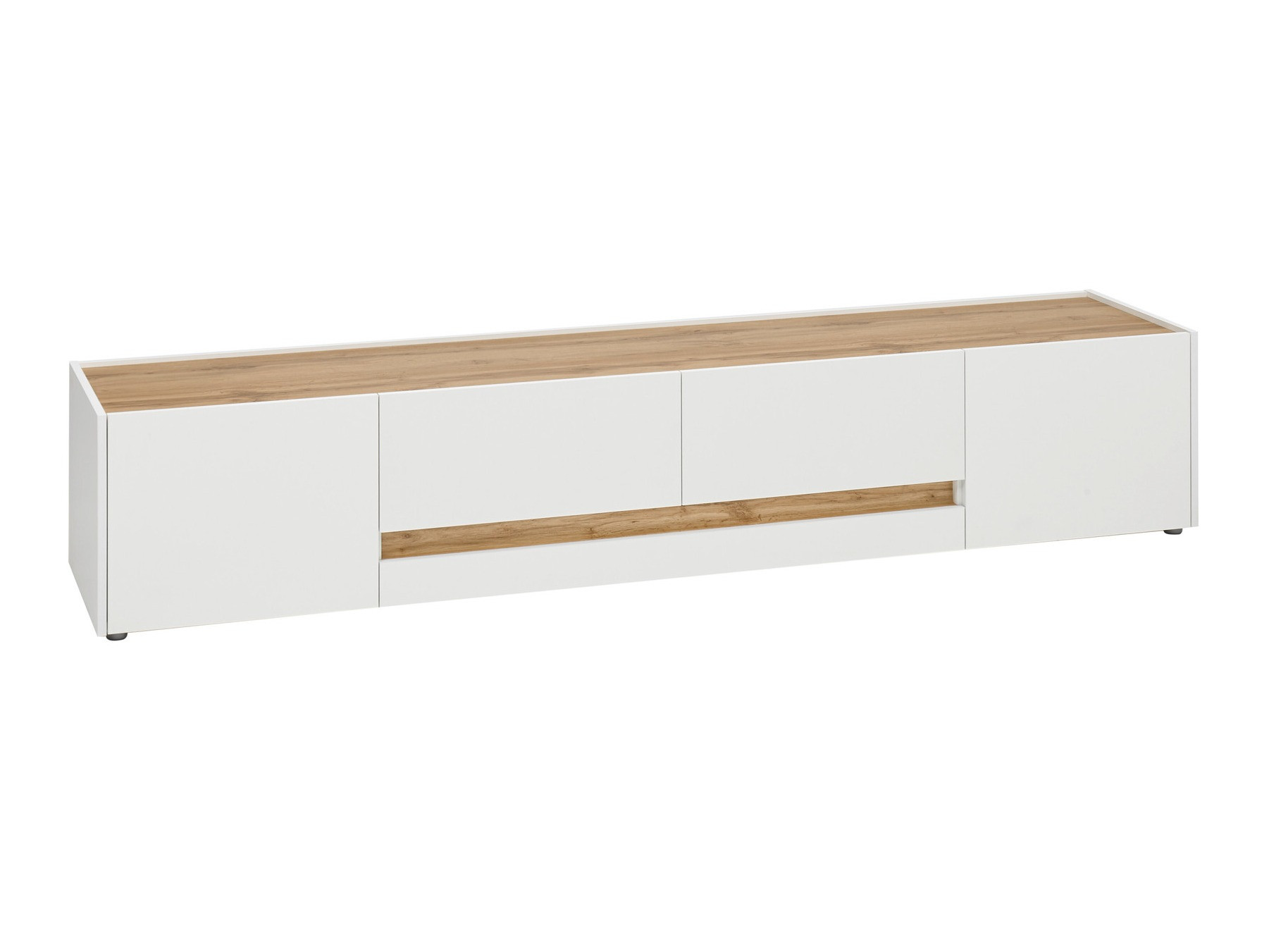 Mueble TV Elbsori 116 (Blanco + Roble wotan)
