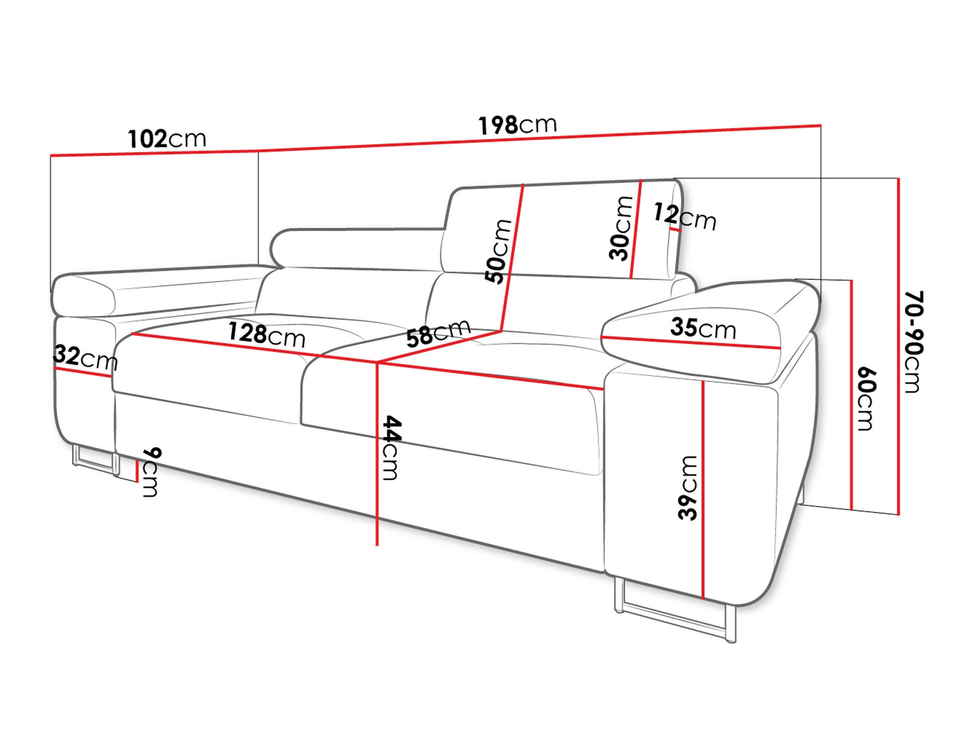 Sofá Comfivo Eliferu 105 (Soft 011 + Lux 06)