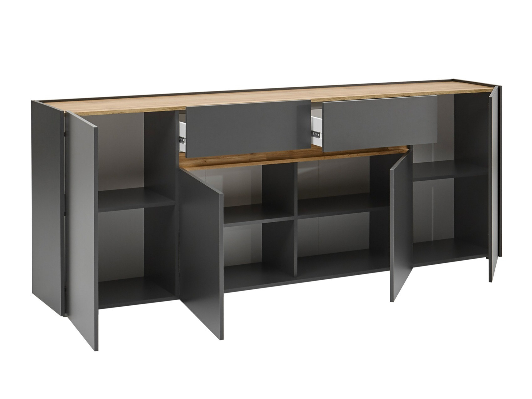 Cómoda Elbsori 118 (Antracita + Roble wotan)