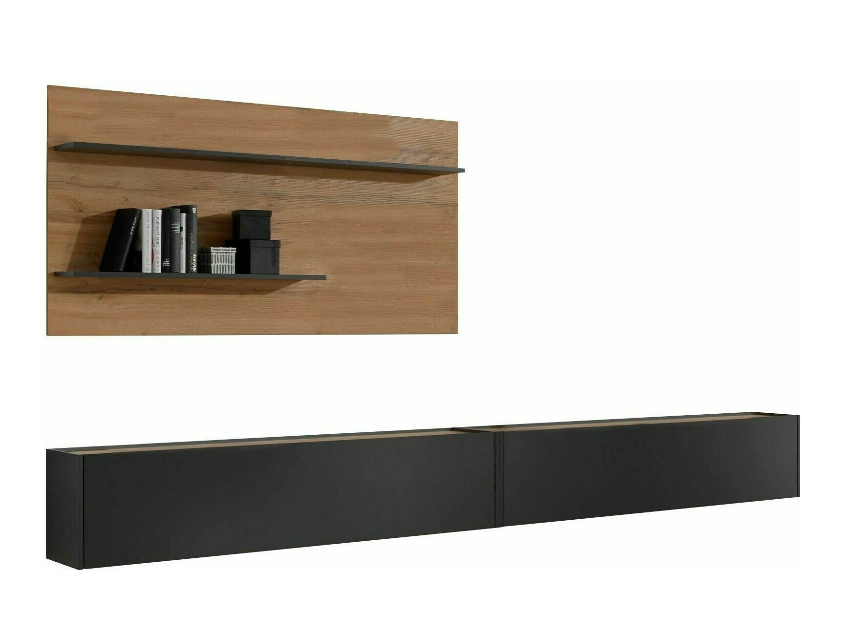 Conjunto de salón Elbsori 120 (Antracita + Roble wotan)