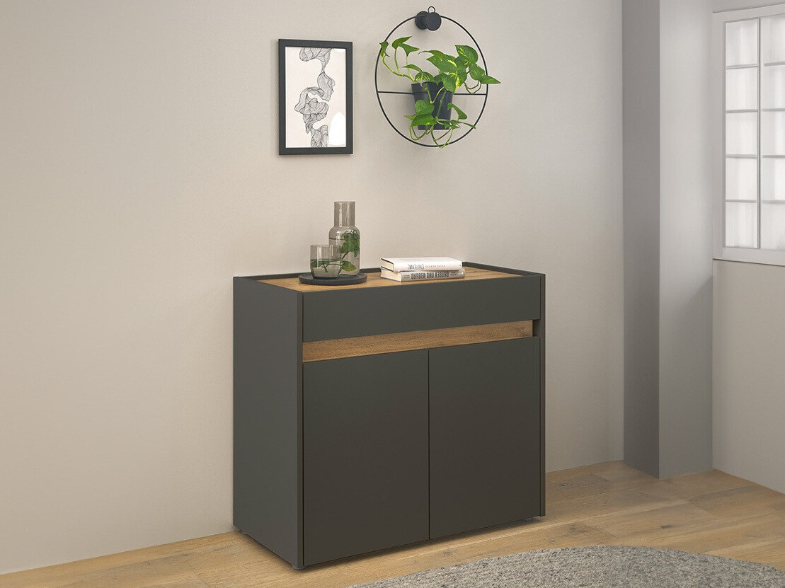 Cómoda Elbsori 110 (Antracita + Roble wotan)