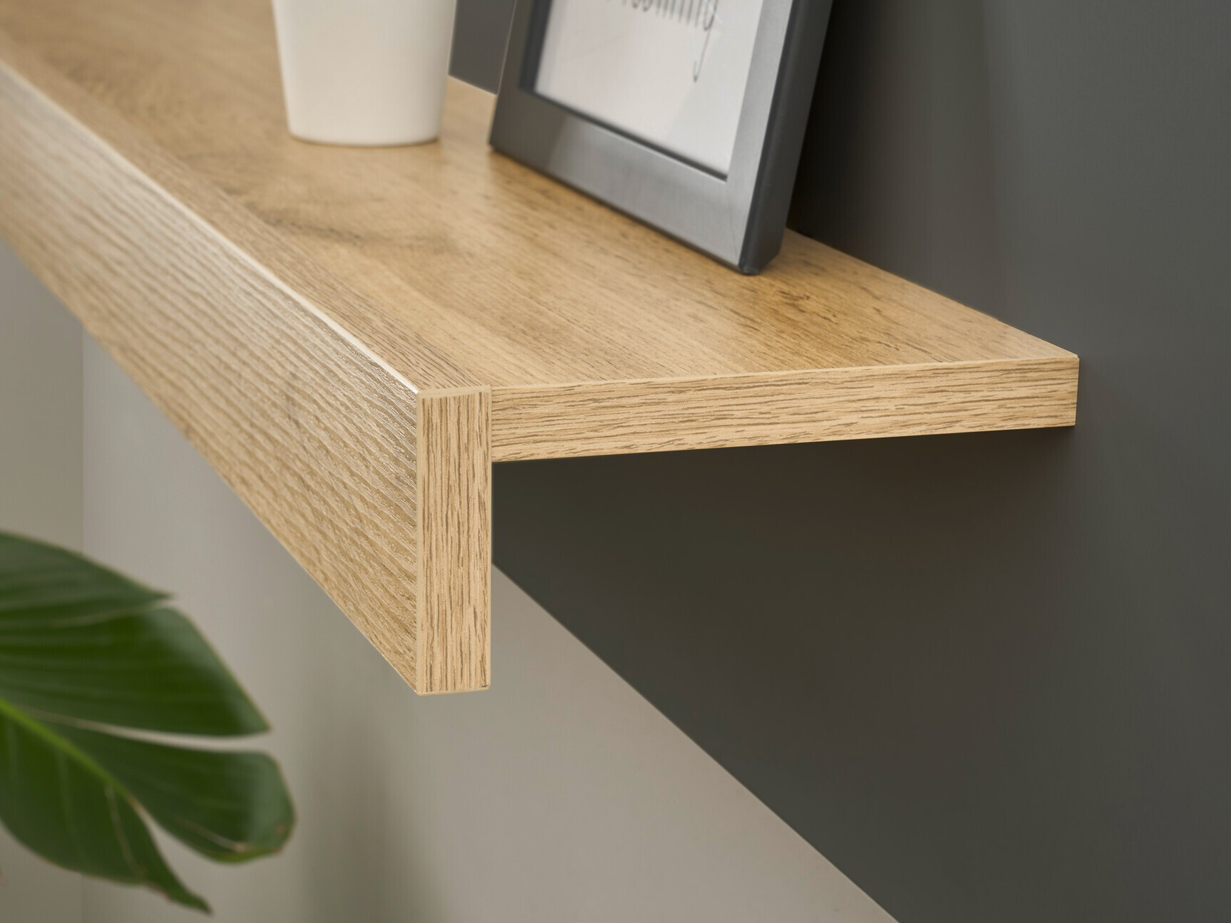 Estantería de pared Elbsori 125 (Antracita + Roble wotan)