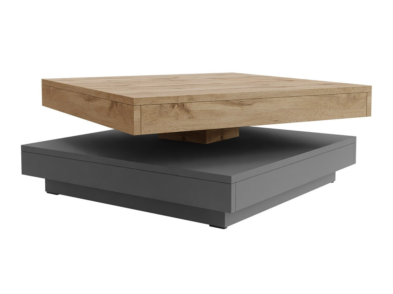 Mesa de centro convertible Comfivo Pisces (Grafito + Roble wotan)