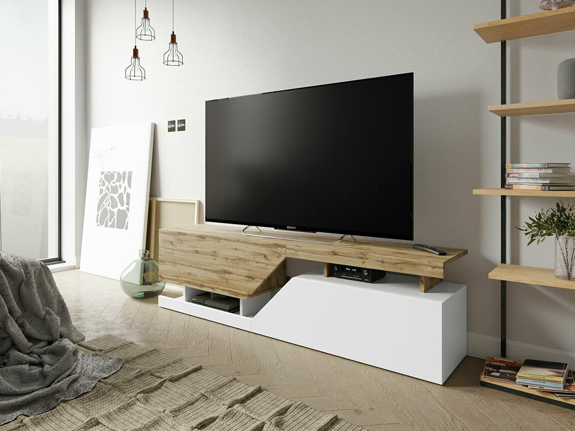 Mueble TV Comfivo Daldune 100 (Blanco + Roble wotan)