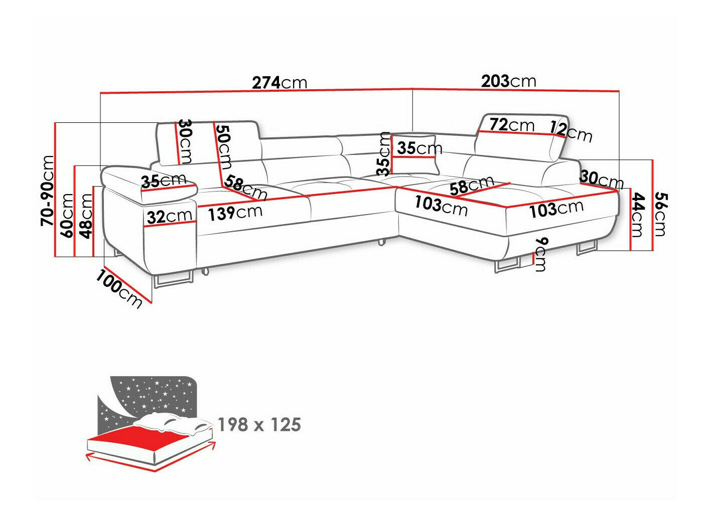 Sofá rinconero Comfivo Eliferu 101 (Venus Velvet 2926)