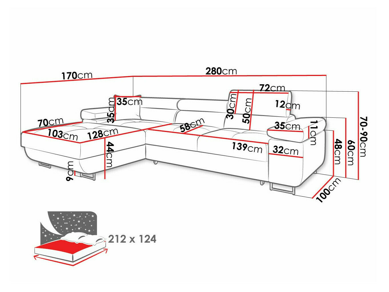 Sofá rinconero Comfivo Eliferu 102 (Manila 35)