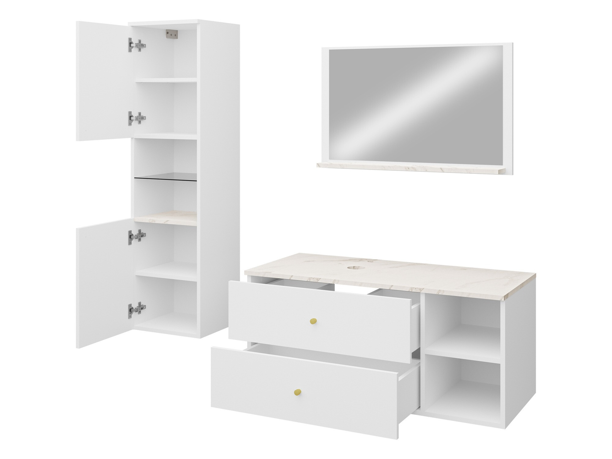 Conjunto de mueble de baño Ophruvi 101 (Blanco)