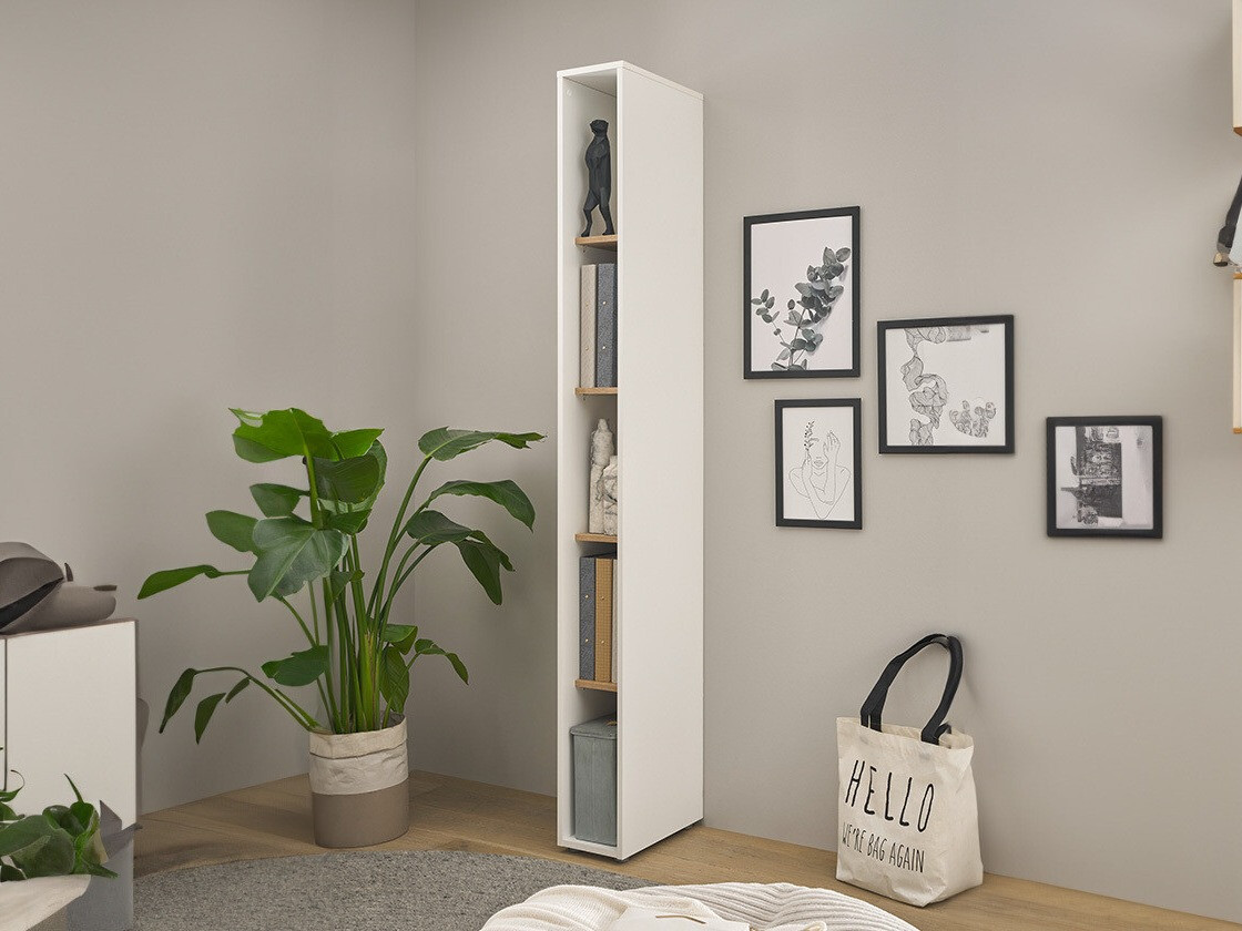 Estantería Elbsori 105 (Blanco + Roble wotan)