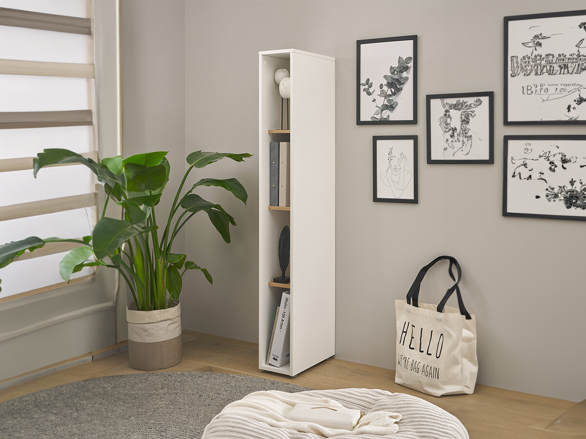 Estantería Elbsori 106 (Blanco + Roble wotan)