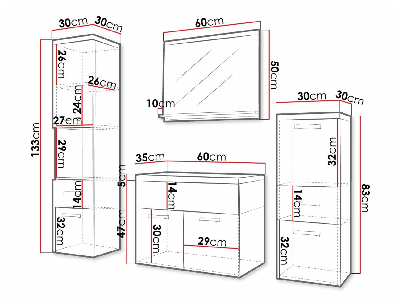 Conjunto de mueble de baño Sarasota 161
