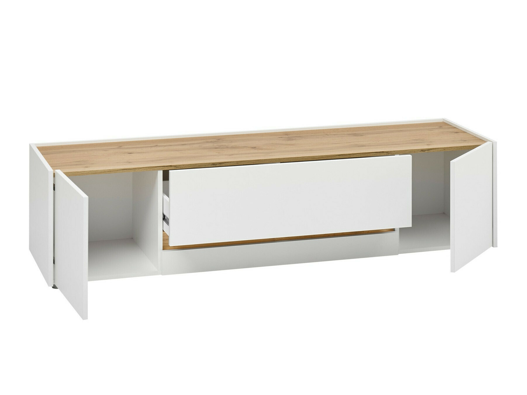 Conjunto de salón Elbsori 130 (Blanco + Roble wotan)