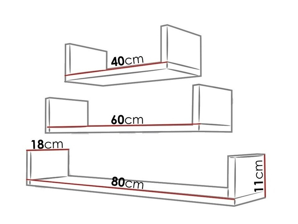 Conjunto de estanterías colgantes Sarasota 105 (Blanco)