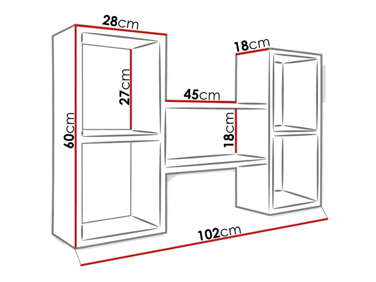 Estantería de pared Sarasota 112 (Blanco)