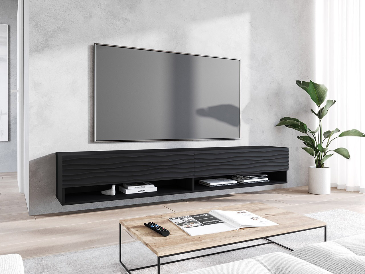 Mueble TV Sarasota 119 (Grafito + Negro)