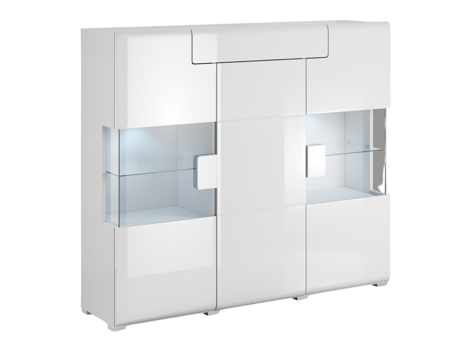 Aparador Torsone 100 (Blanco + Blanco brillante)