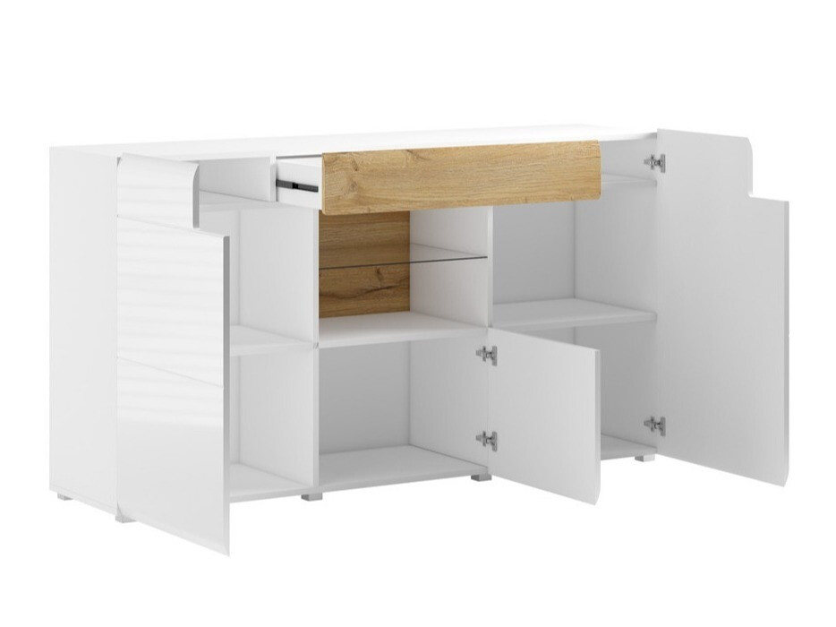 Cómoda Torsone 108 (Blanco + Blanco brillante)