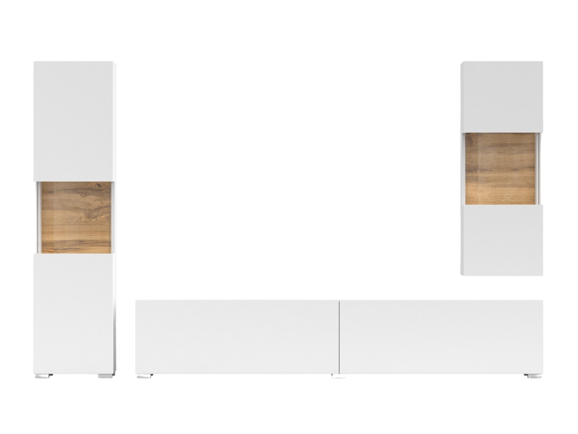 Conjunto de salón Revmiru 106 (Blanco + Roble wotan)