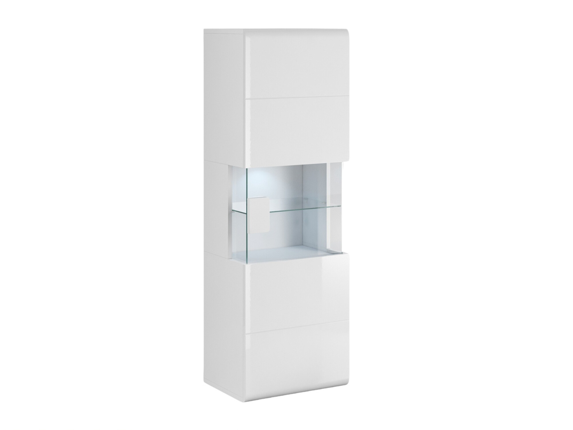 Estantería de pared Torsone 109 (Blanco + Blanco brillante)
