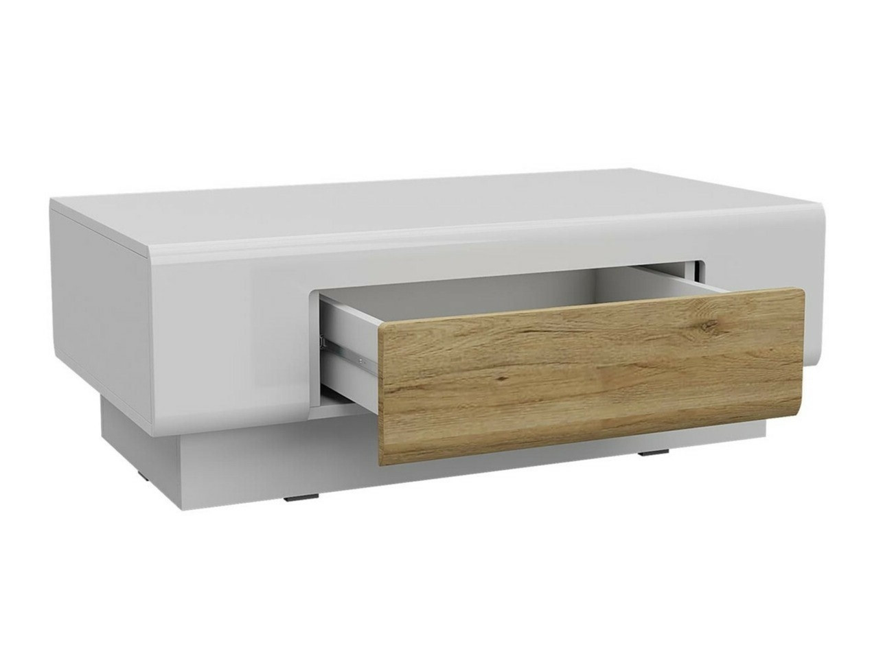 Mesa de centro Torsone 111 (Blanco + Blanco brillante)