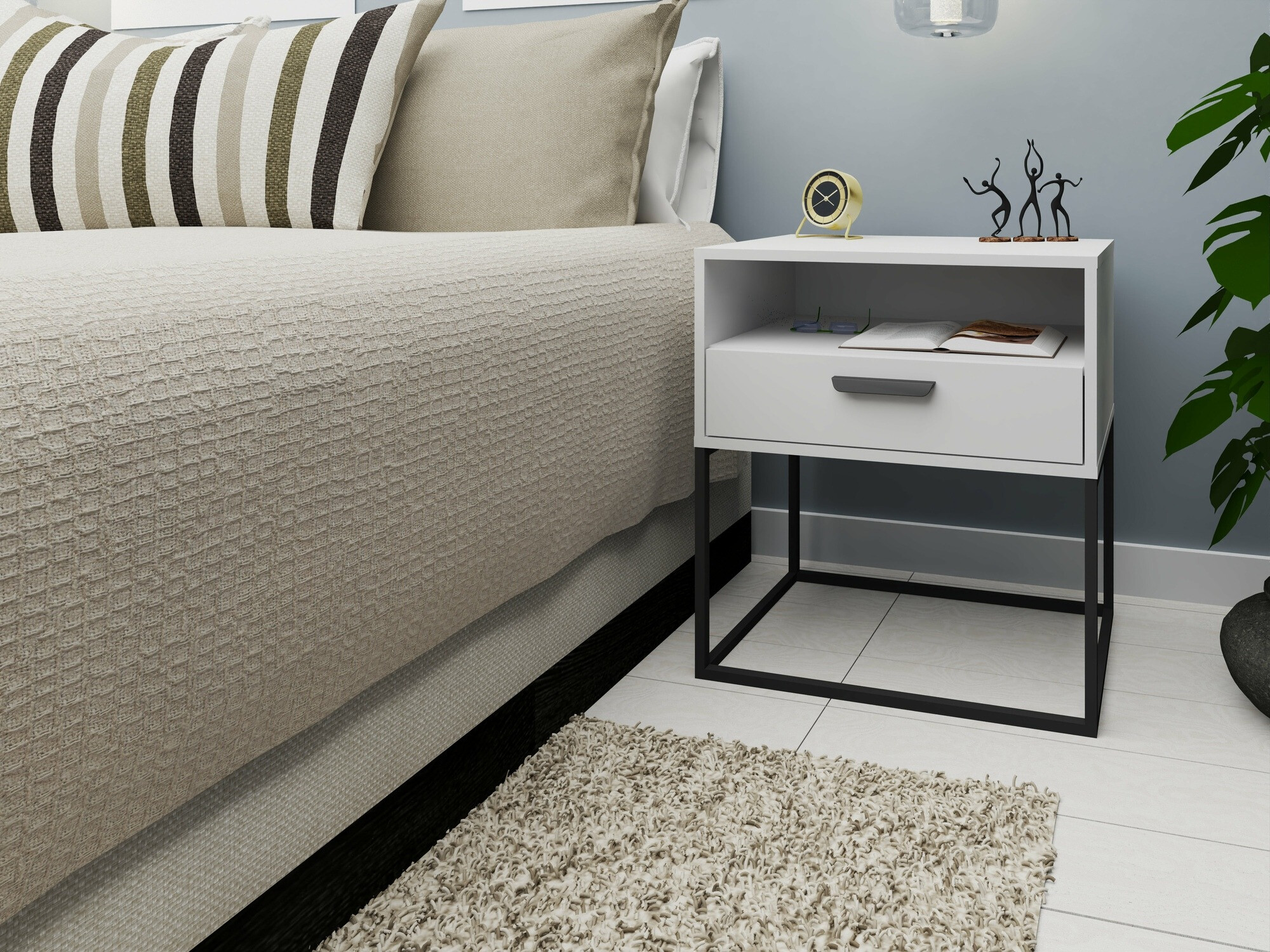 Mesilla de noche Bristol 192 (Blanco)