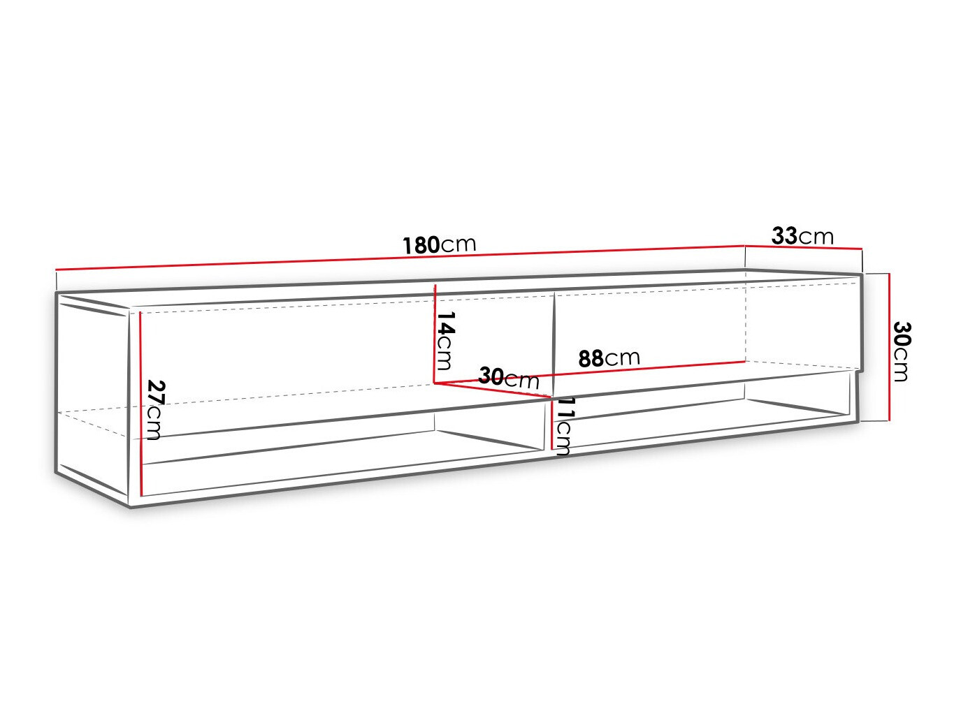 Mueble TV Sarasota 119 (Negro + Grafito)