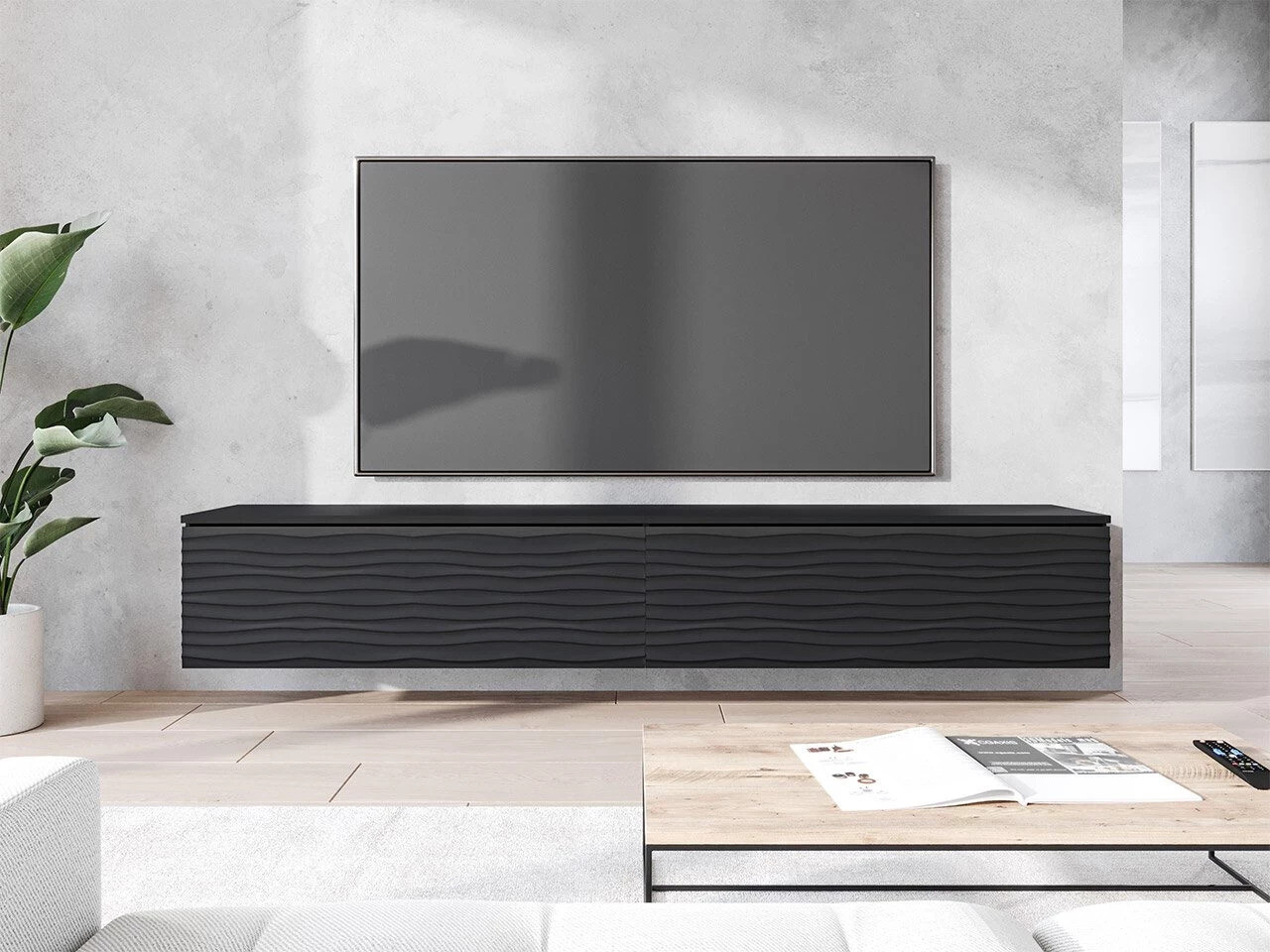 Mueble TV Sarasota 164 (Grafito + Negro)