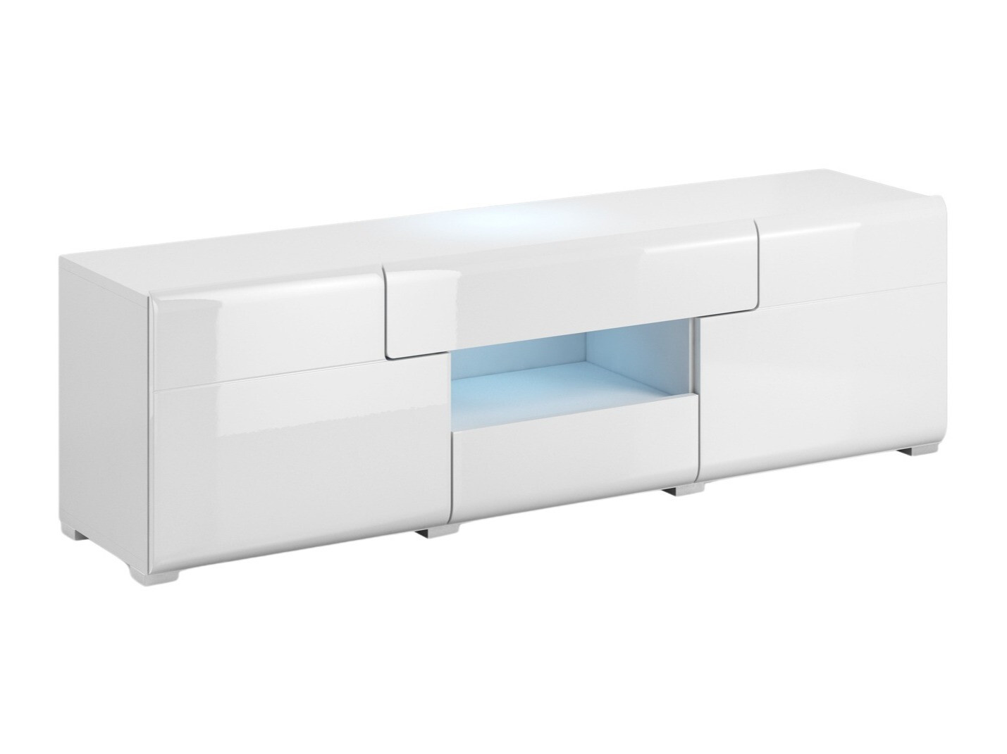Mueble TV Torsone 101 (Blanco + Blanco brillante)