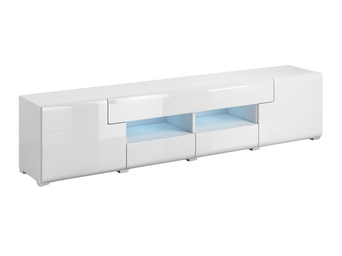 Mueble TV Torsone 113 (Blanco + Blanco brillante)
