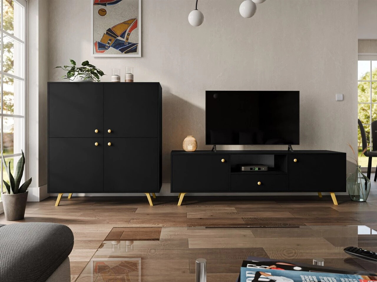 Conjunto de salón Monfera 105 (Negro)