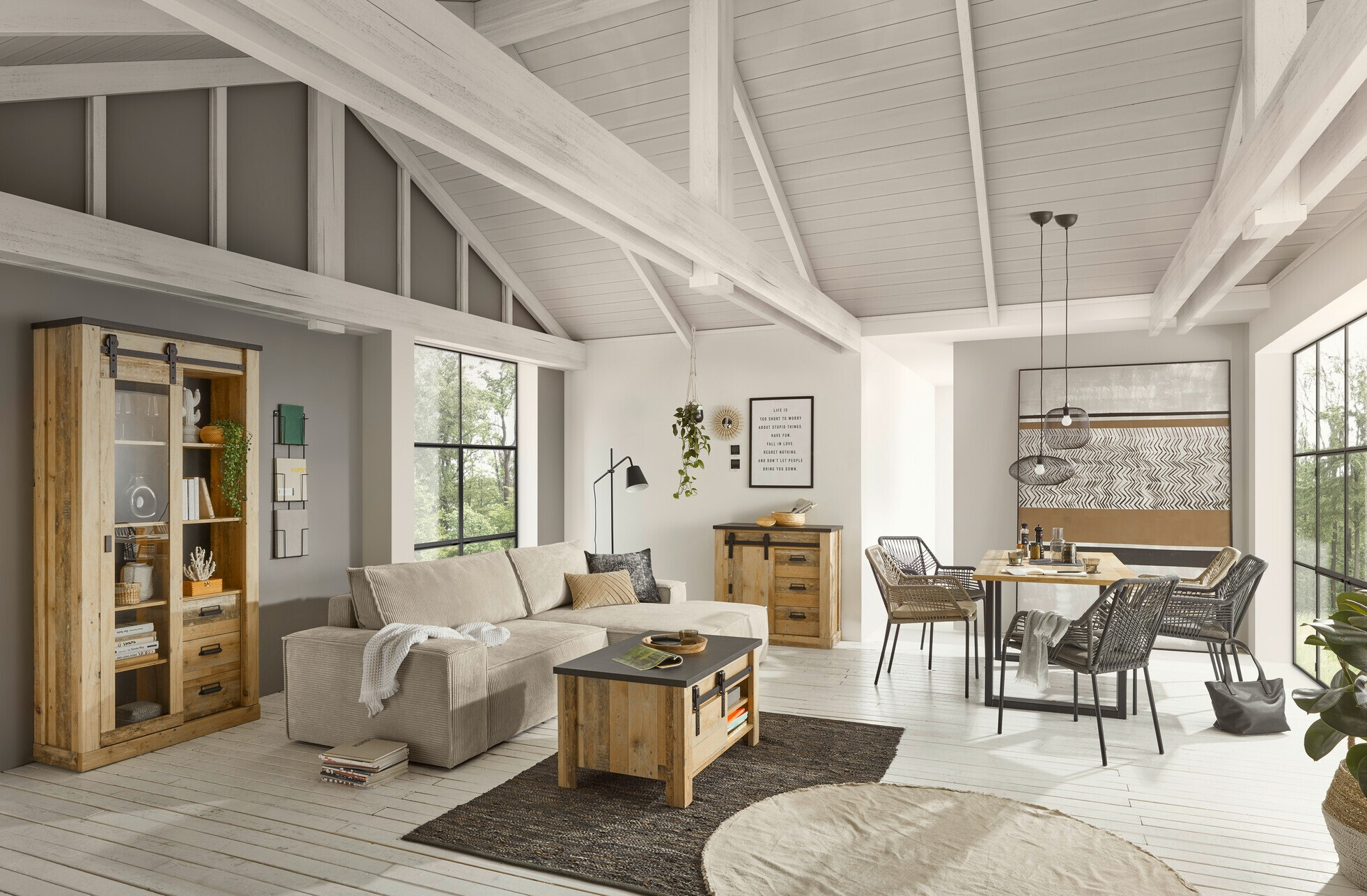 Mesa Cirtale 100 (Arbol envejecido + Antracita)