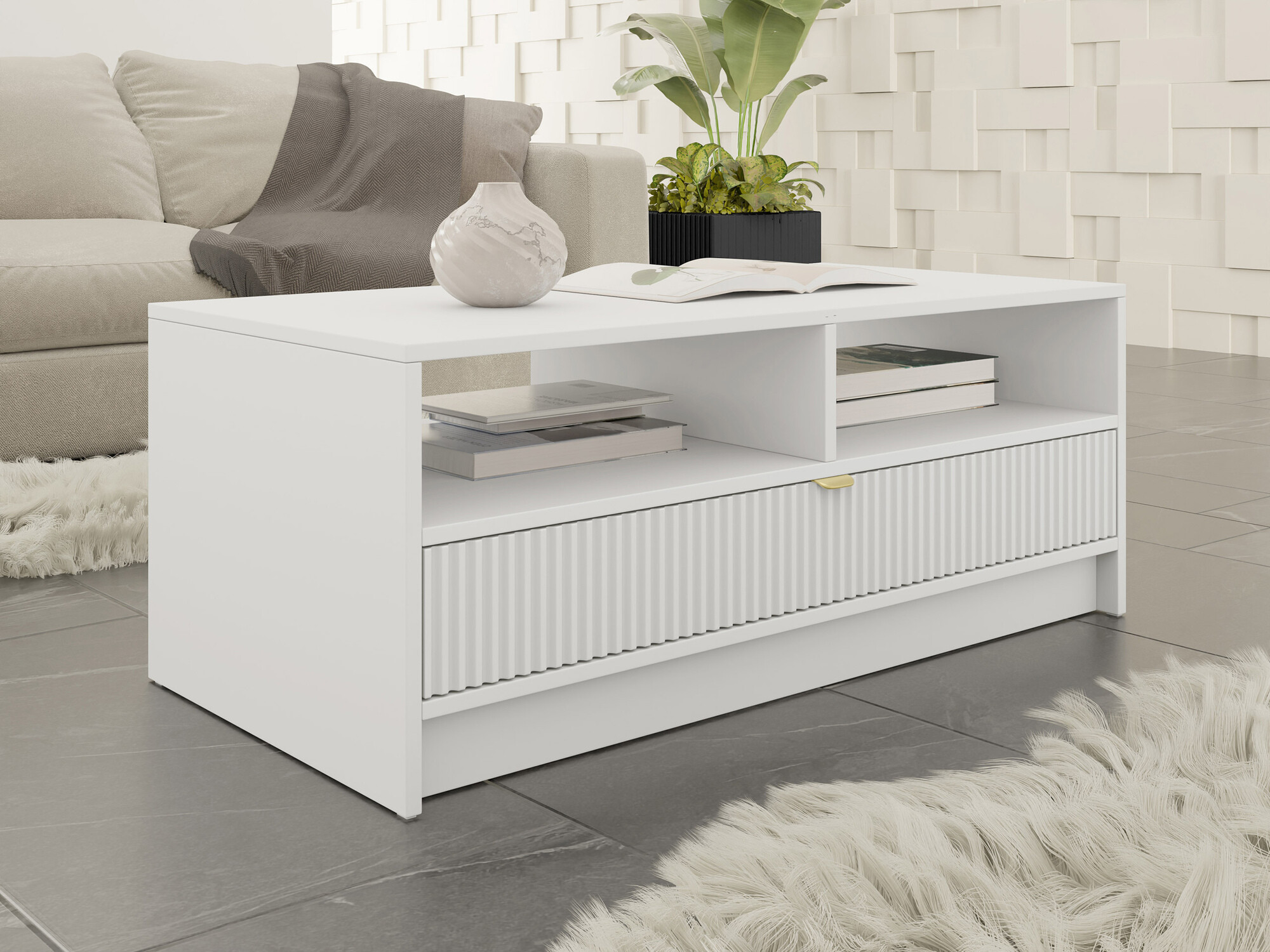 Mesa de centro Comfivo Papilio (Blanco)