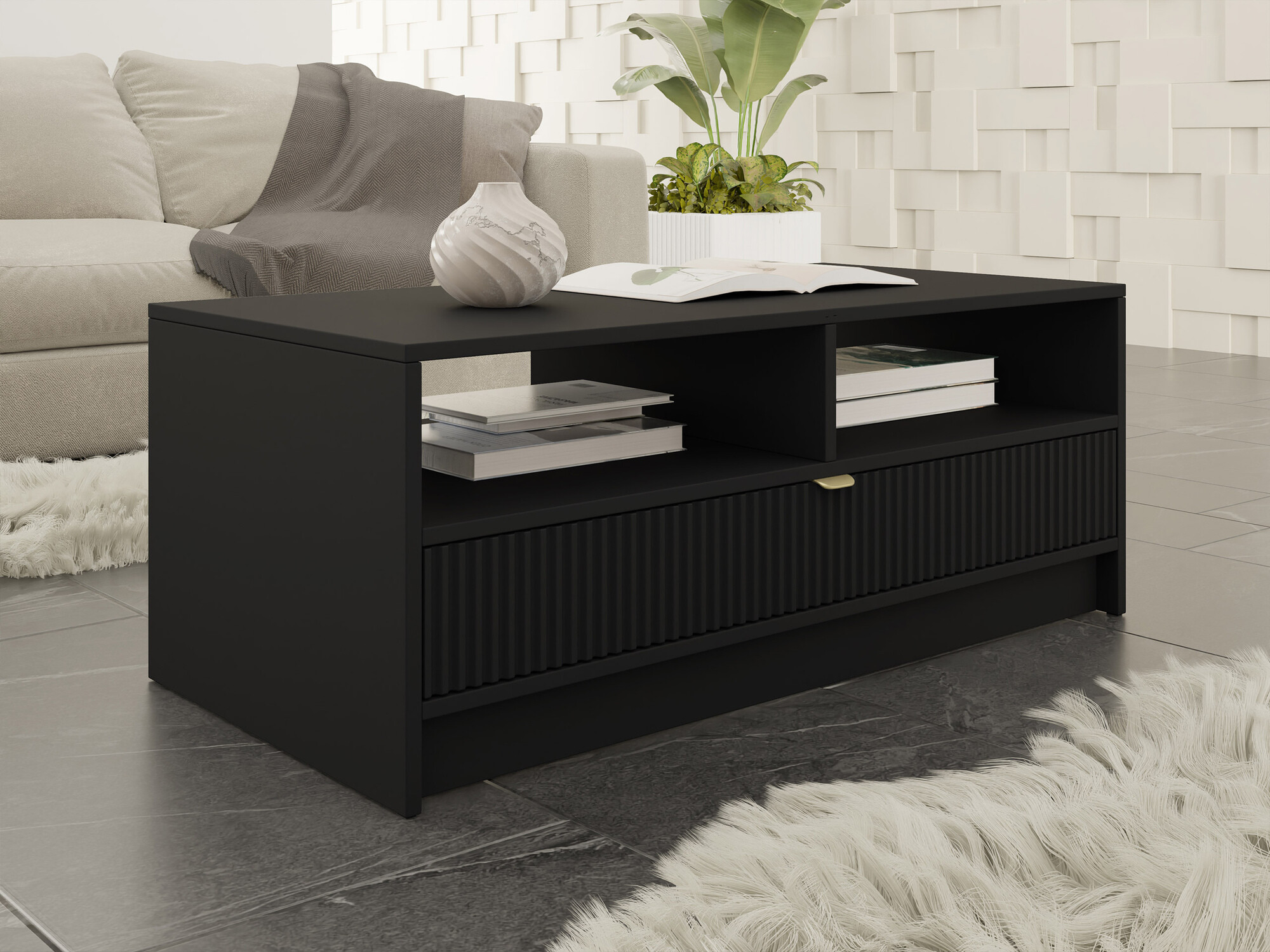 Mesa de centro Comfivo Papilio (Negro)