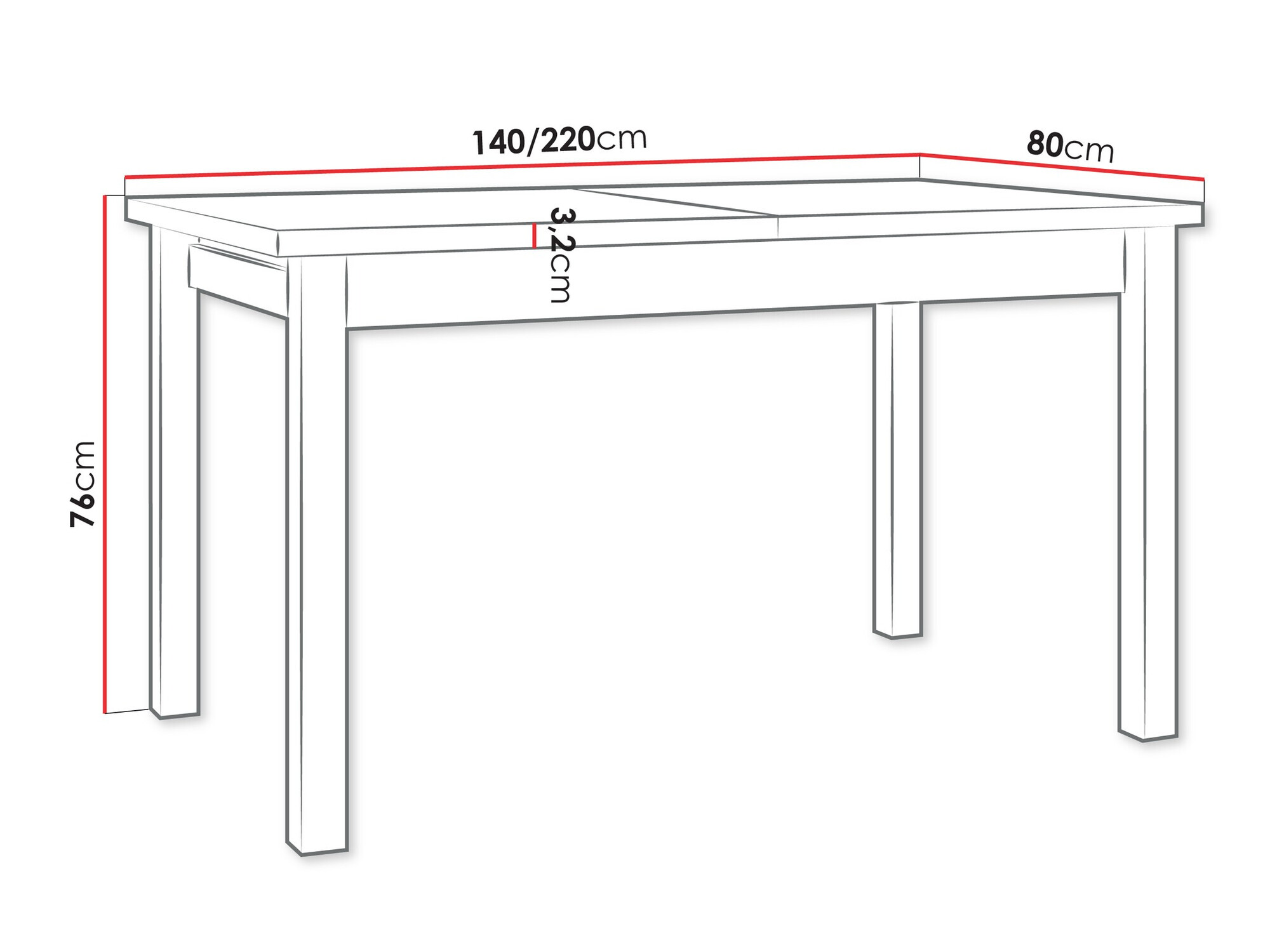 Mesa Victorville 359 (Roble nieto + Blanco)