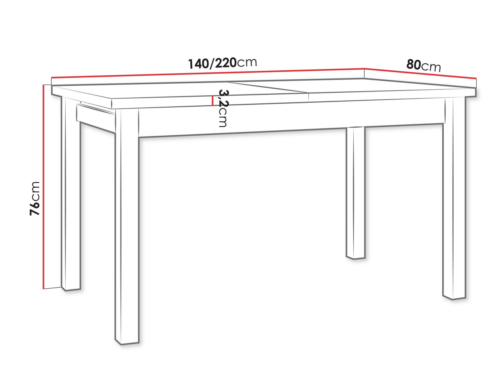 Mesa Victorville 359 (Roble nieto + Negro)
