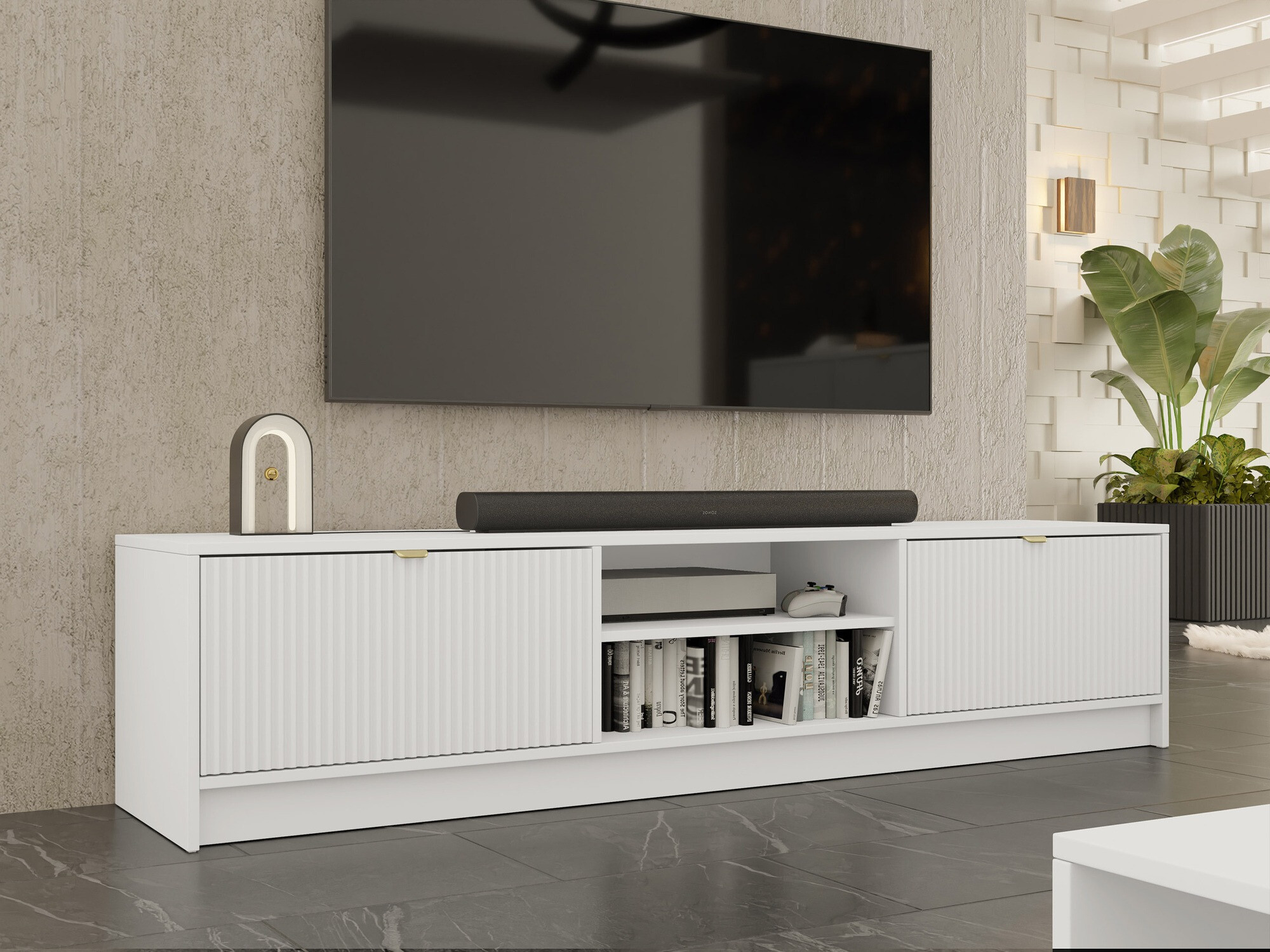 Mueble TV Comfivo Larmire 104 (Blanco)
